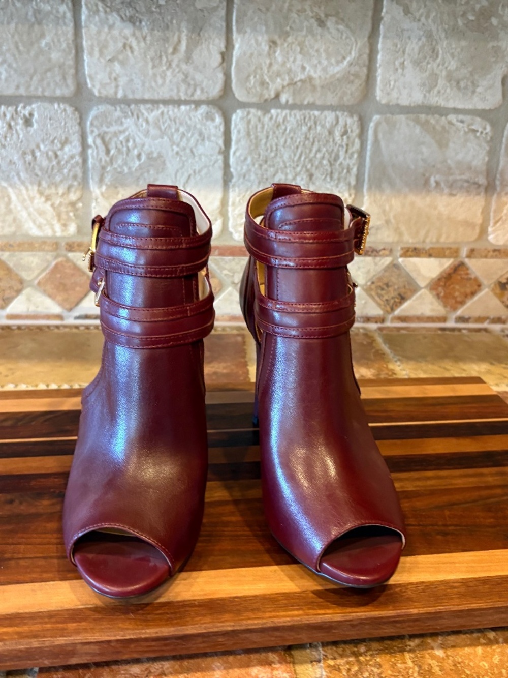 Michael Kors leather burgundy heels